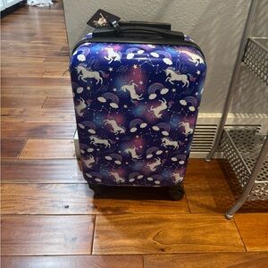 Unicorn Print Rolling Suitcase